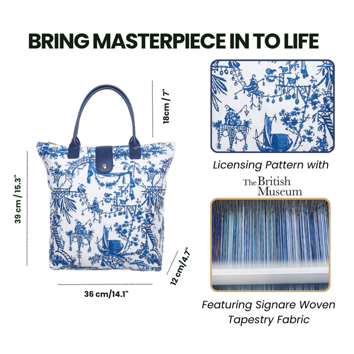 FOLD-BM-CHINO| THE BRITISH MUSEUM CHINOISERIE FOLDING BAG