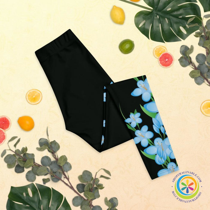Forget Me Not Flowers Full Length Leggings-ShopImaginable.com
