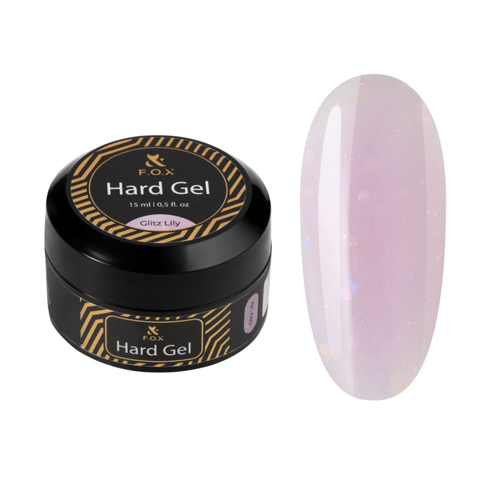 F.O.X Hard Gel Glitz Lily, 15 ml builder gel F.O.X