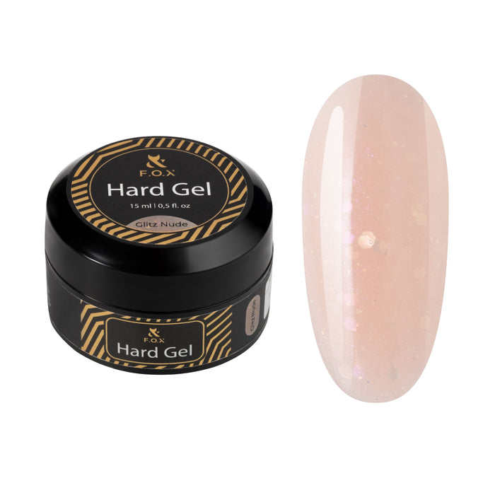 F.O.X Hard Gel Glitz Nude, 15 ml builder gel F.O.X