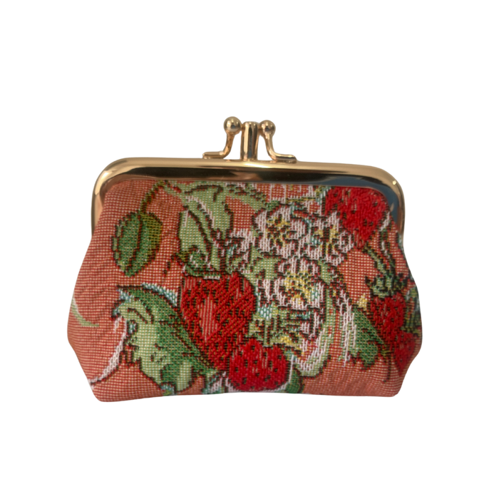 FRMP-WLSTRW | Wild Strawberry Coin Clasp Frame Purse Wallet