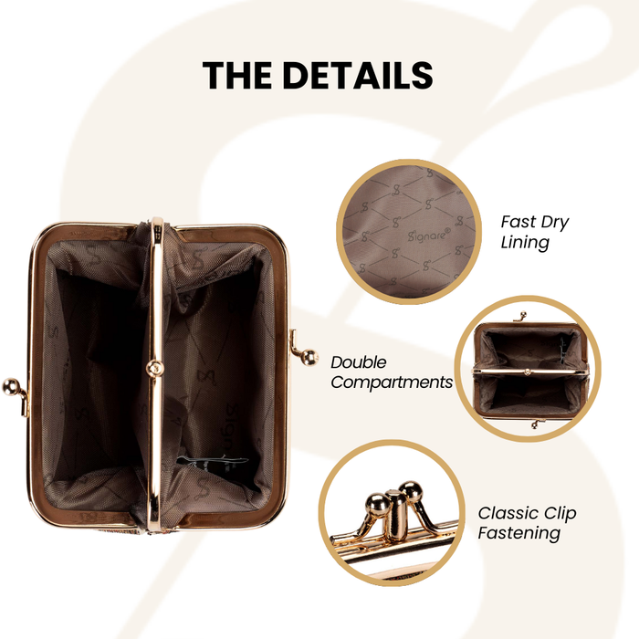 FRMP-WLSTRW | Wild Strawberry Coin Clasp Frame Purse Wallet