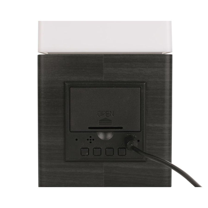 Karlsson Frosted LED Alarm Clock with Light - Blackened Wood | Koop.co.nz