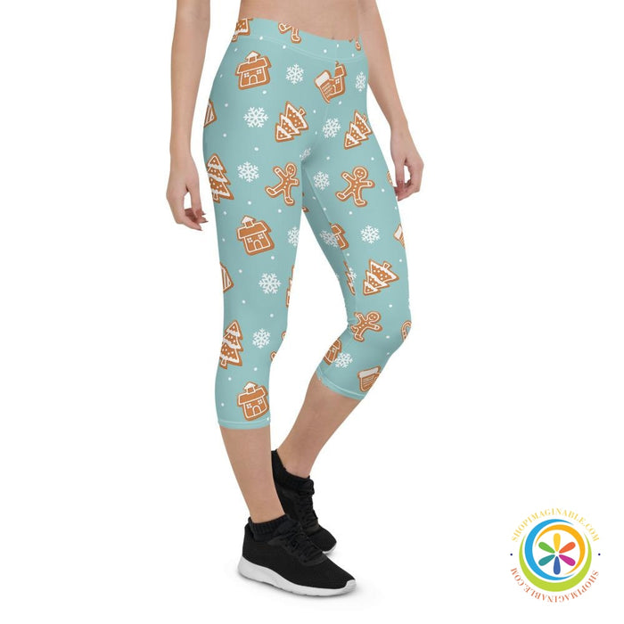 Gingerbread Holiday Capri Cropped Leggings-ShopImaginable.com