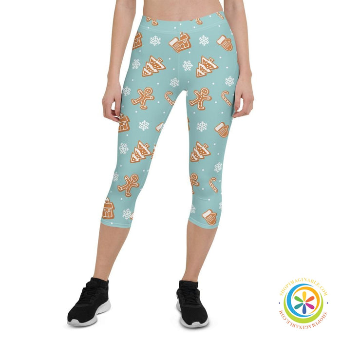 Gingerbread Holiday Capri Cropped Leggings-ShopImaginable.com