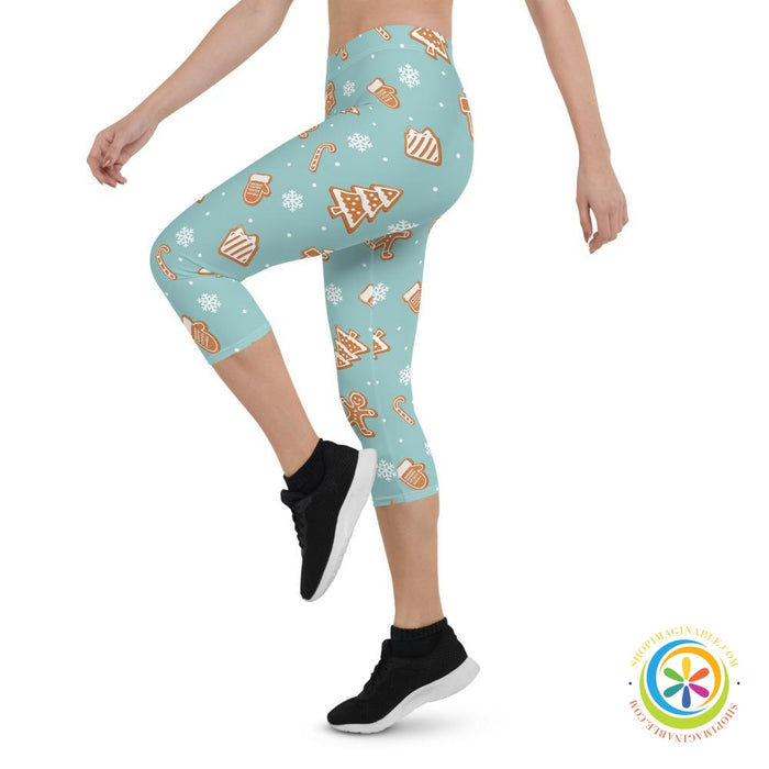 Gingerbread Holiday Capri Cropped Leggings-ShopImaginable.com