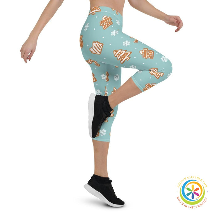 Gingerbread Holiday Capri Cropped Leggings-ShopImaginable.com