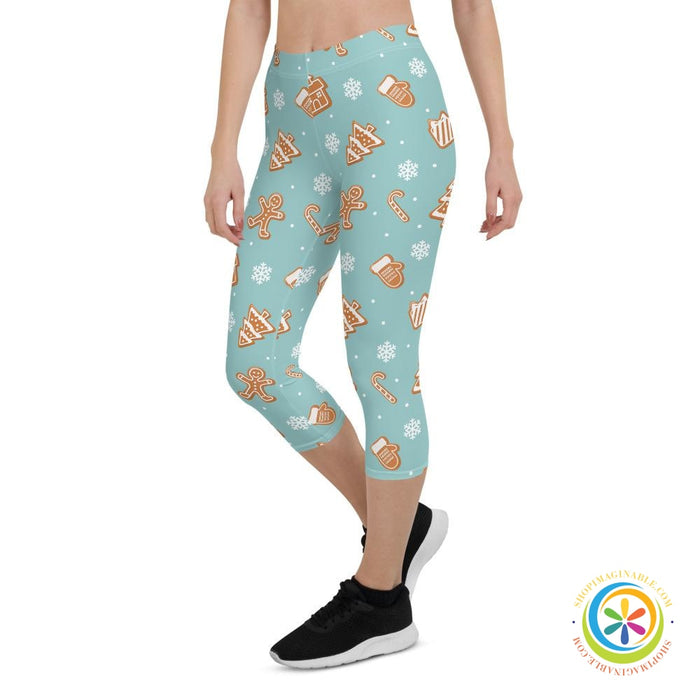 Gingerbread Holiday Capri Cropped Leggings-ShopImaginable.com