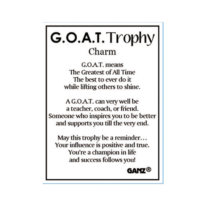 G.O.A.T Trophy Charm - card