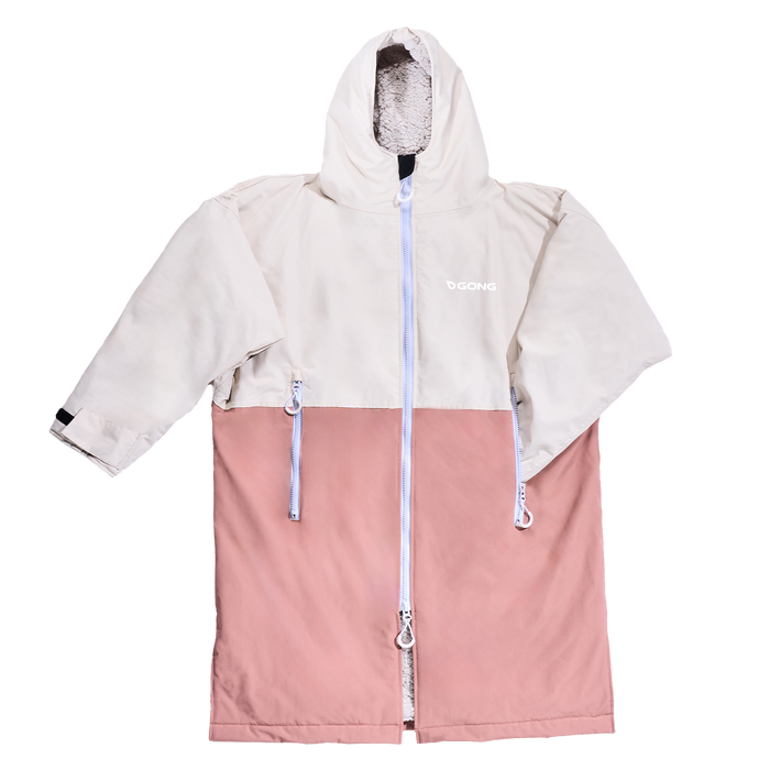 GONG | Poncho Dryfleece Imperméable Rose / Crème
