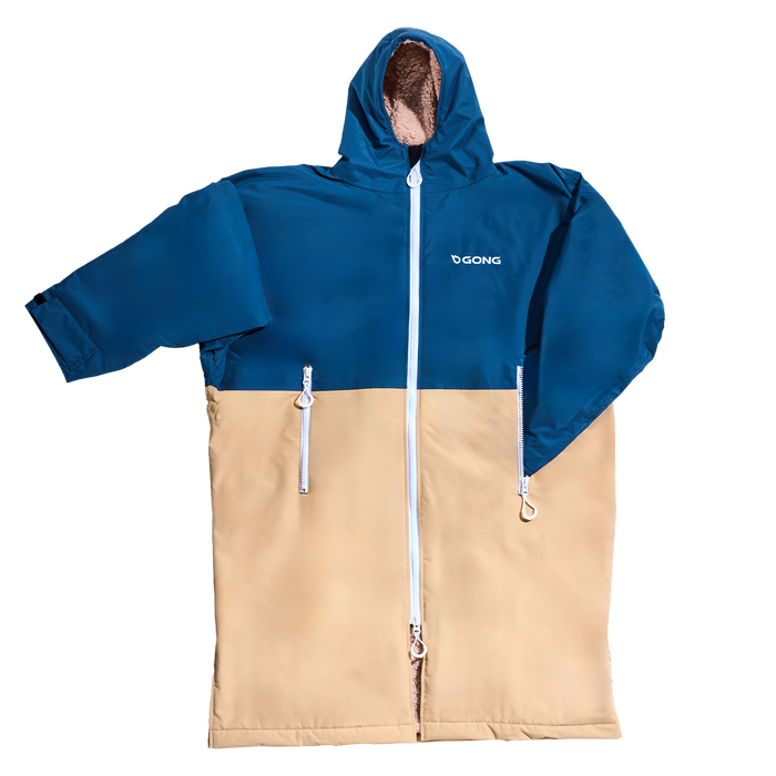 GONG | Poncho Dryfleece Imperméable Sable / Bleu