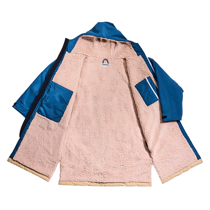 GONG | Poncho Dryfleece Imperméable Sable / Bleu
