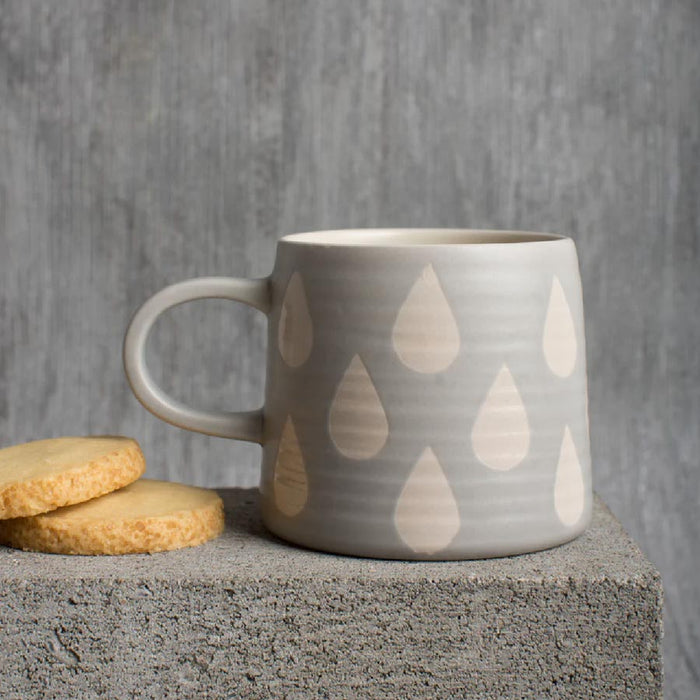 Danica Studio Grey Droplet Ceramic Imprint Mug | Koop.co.nz