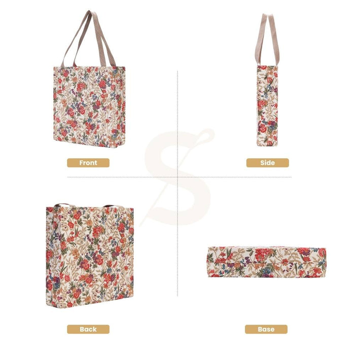 GUSS-FLMD | Flower Meadow Foldable Gusset Bag