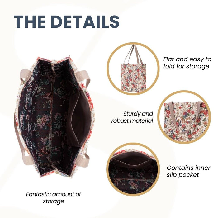 GUSS-FLMD | Flower Meadow Foldable Gusset Bag
