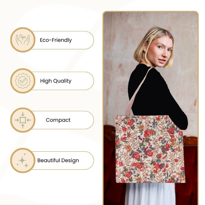 GUSS-FLMD | Flower Meadow Foldable Gusset Bag