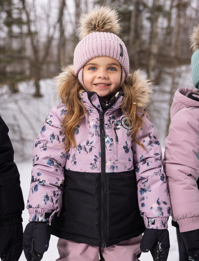 Habit de neige 2 pièces fleuri pour petite fille