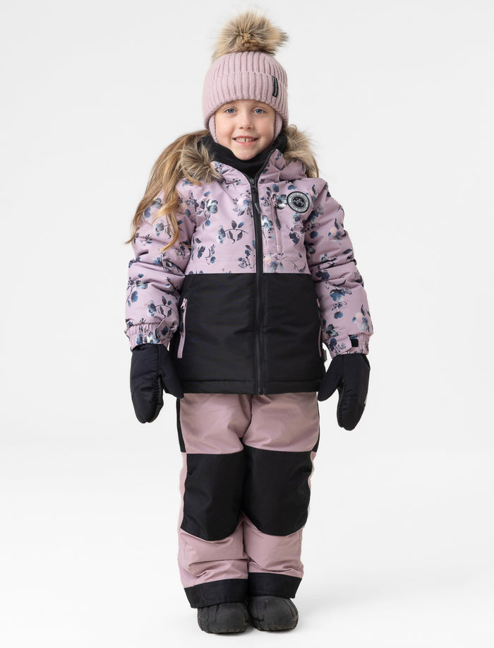 Habit de neige 2 pièces fleuri pour petite fille