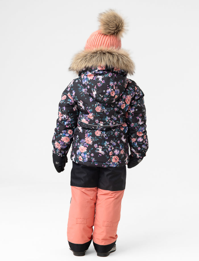 Habit de neige 2 pièces fleuri pour petite fille