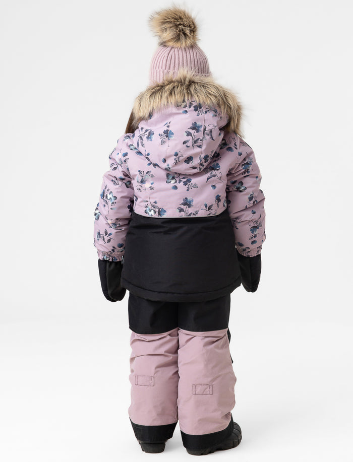 Habit de neige 2 pièces fleuri pour petite fille