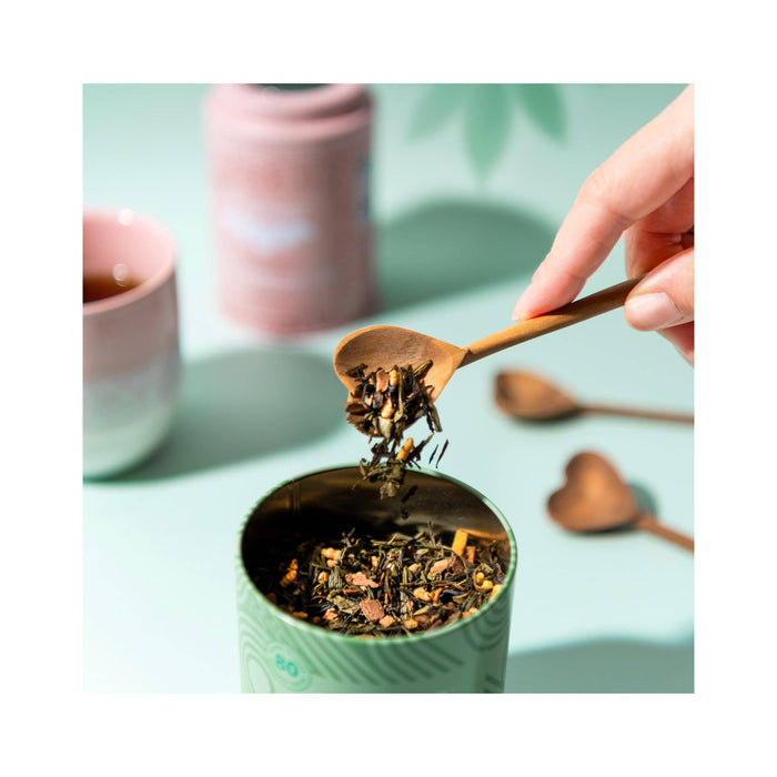 Hand-carved Heart Tea Spoon - in use