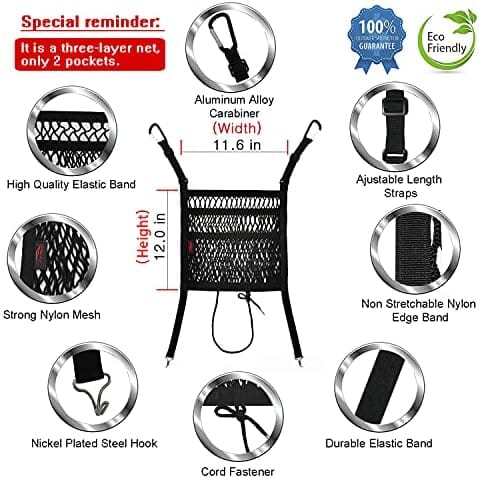 Handbag Holder of 3 Layers Mesh Net Pocket Bag Travel Pet Clever