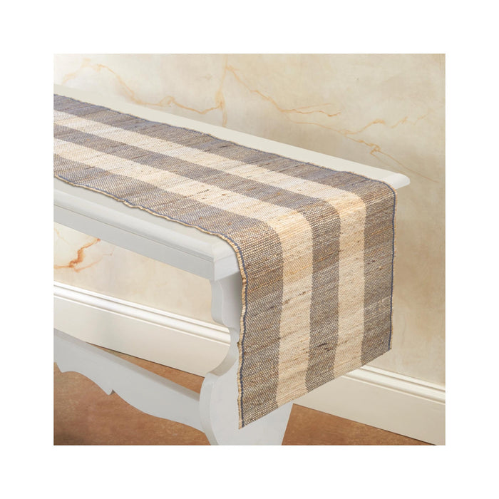 Handwoven Recycled Banana Fiber Runner - Dark Chocolate Stripe