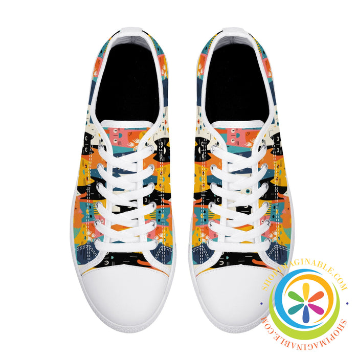 Happy Cat Lady Ladies Low Top Canvas Shoes