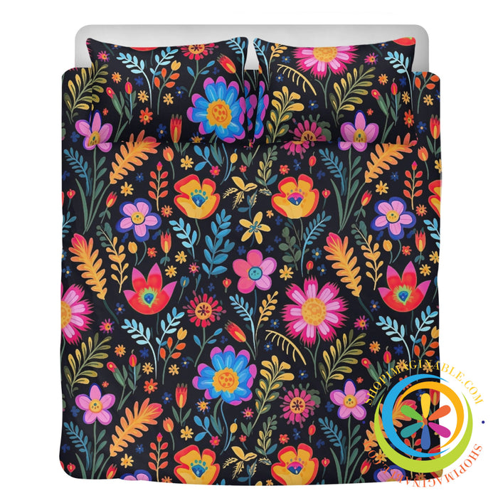 Happy Florals Heart Bedding Set