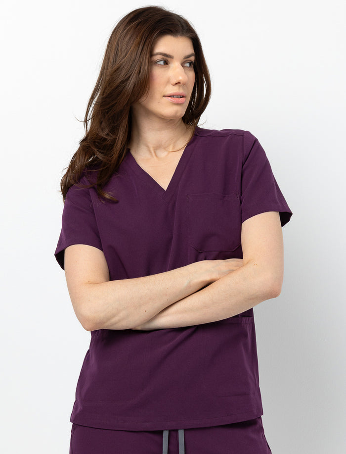 Haut d'uniforme médical à col en V