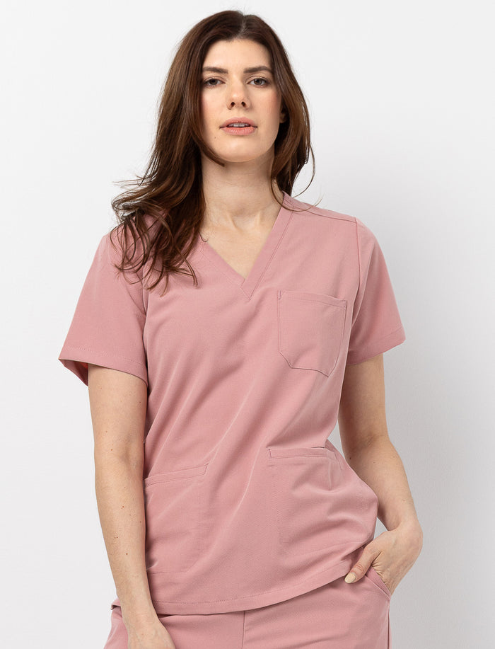 Haut d'uniforme médical à col en V