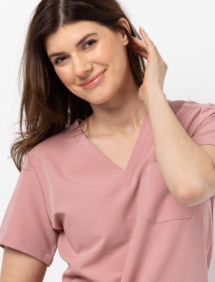 Haut d'uniforme médical à col en V