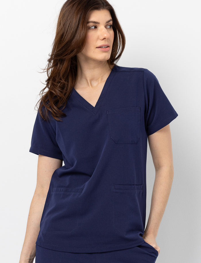 Haut d'uniforme médical à col en V