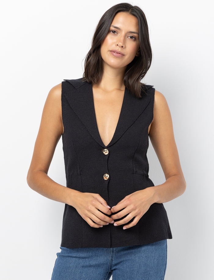 Haut sans manches en tricot pour femme