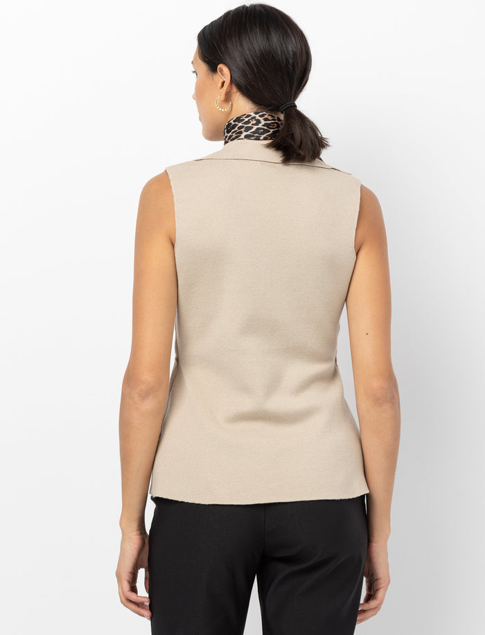 Haut sans manches en tricot pour femme