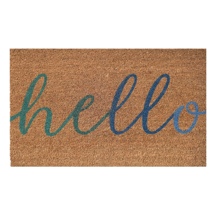 Urban Products Hello Doormat - Blue/Green (45x75cm) | Koop.co.nz