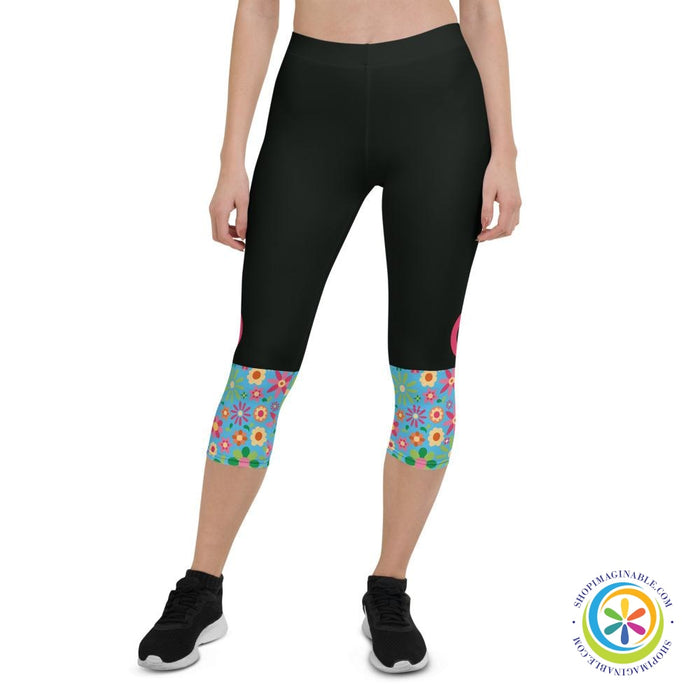 Hippie Chic PEACE Sign Capri Leggings-ShopImaginable.com