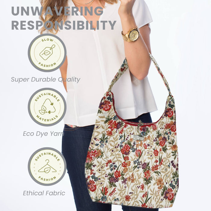 HOBO-FLMD | FLOWER MEADOW HOBO HANDBAG SHOULDER BAG