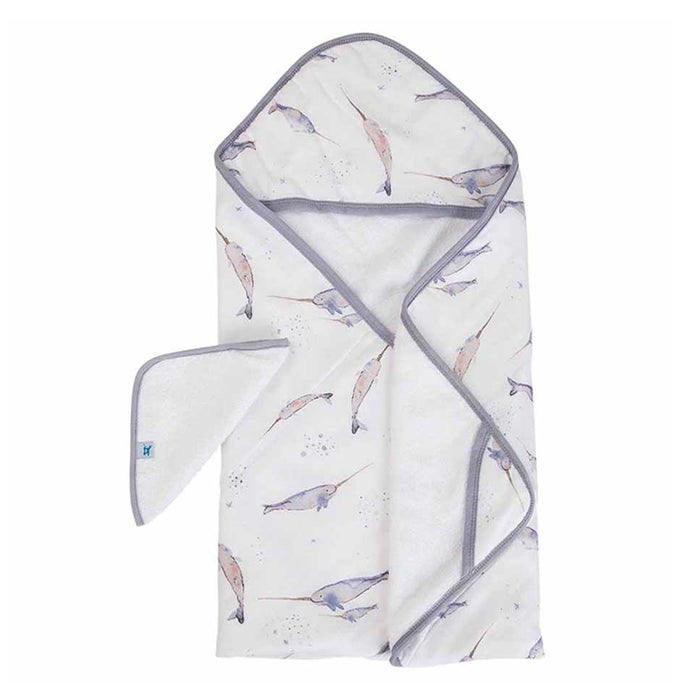 Little Unicorn Hooded Towel & Wash Cloth Set – Narwhal | Koop.co.nz