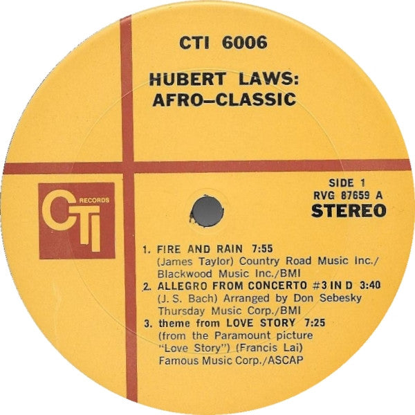 Hubert Laws - Afro-Classic (LP) [US] 1st (Very Good Plus (VG+))