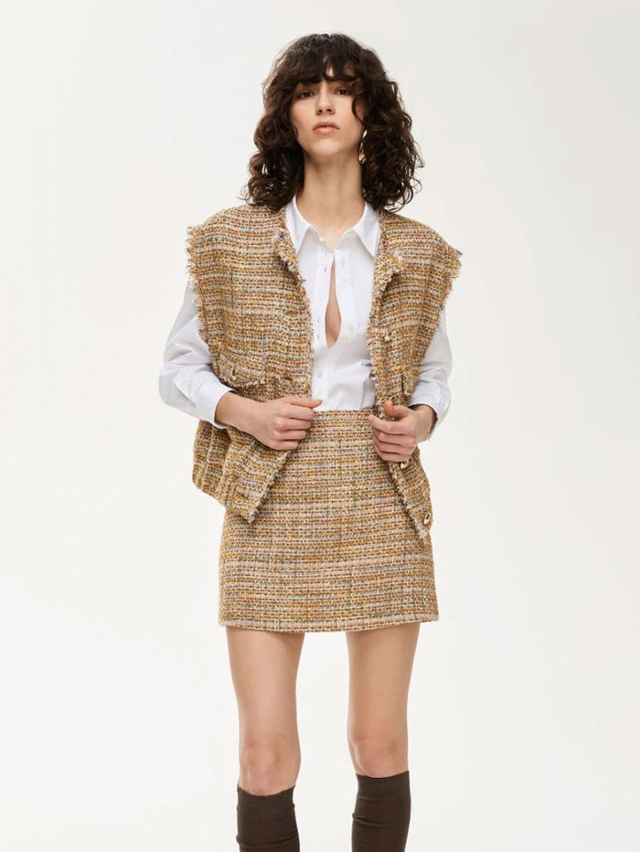 iBlues Luisa Sleeveless Blazer Ochre