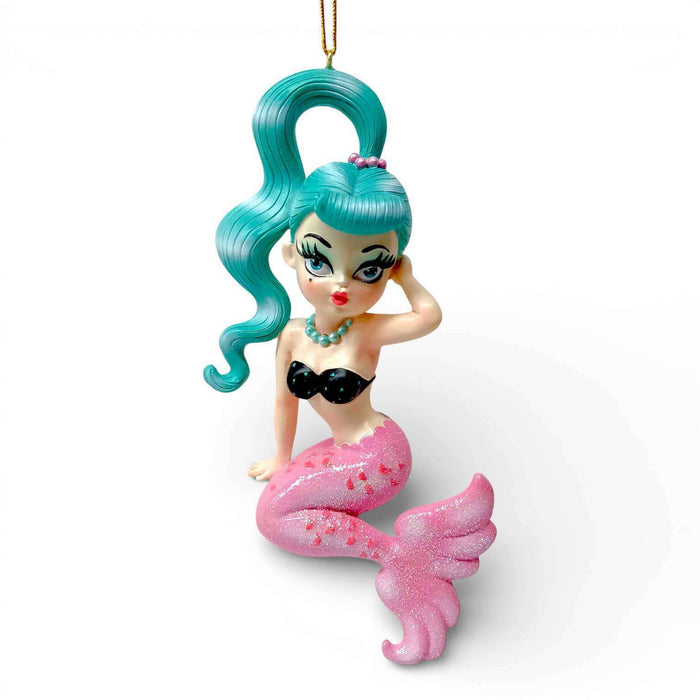 Isla 5.5" Teal Hair Baby Doll Mermaid Ornament