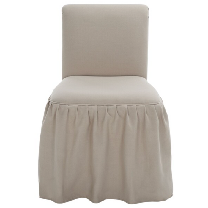 Ivy Vanity Chair in Taupe with Ruffled Skirt