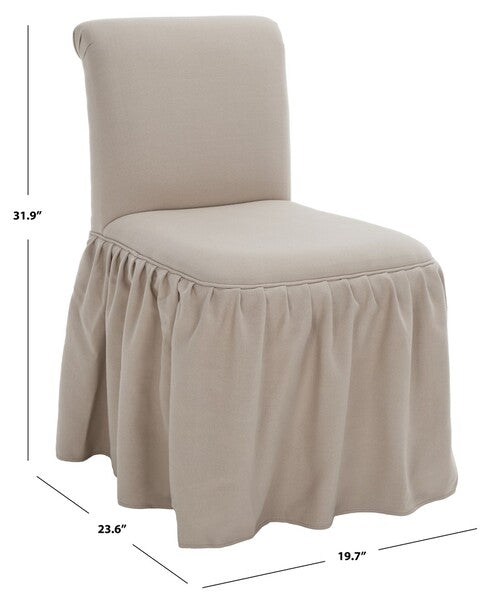 Ivy Vanity Chair in Taupe with Ruffled Skirt