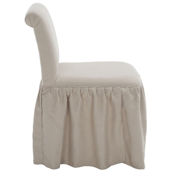 Ivy Vanity Chair in Taupe with Ruffled Skirt