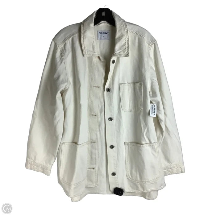 Jacket Denim By Old Navy In Cream, Size: L