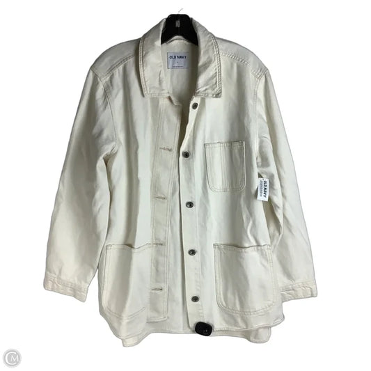 Jacket Denim By Old Navy In Cream, Size: L