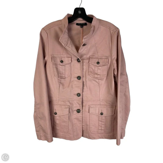 Jacket Denim By Talbots In Pink, Size: M