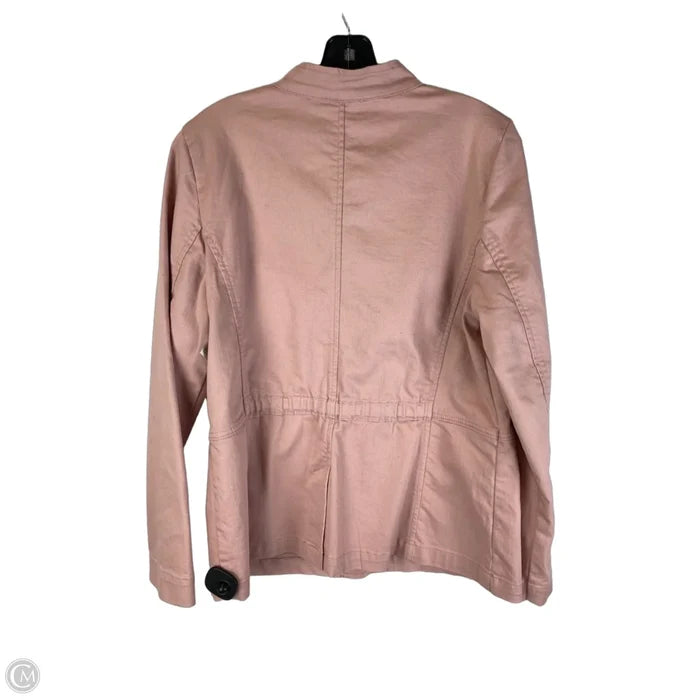 Jacket Denim By Talbots In Pink, Size: M