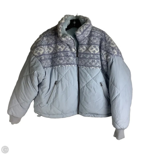 Jacket Faux Fur & Sherpa By American Eagle In Blue, Size: Xs